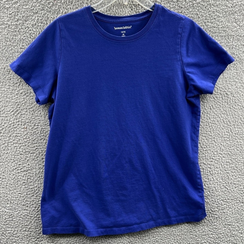 Womens Minimalist Cotton Tee Shirt 14/16 Capsule Essential Everyday Relaxed Soft